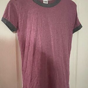 PINK Victoria's Secret Mauve and Charcoal Short Sleeve Tee